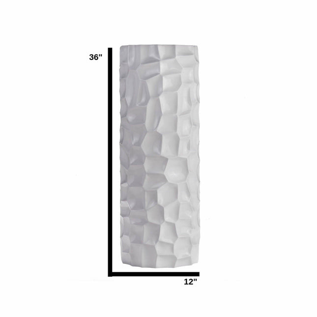 Textured Honeycomb Vase // White, 36" Vase [TriadCommerceInc]   