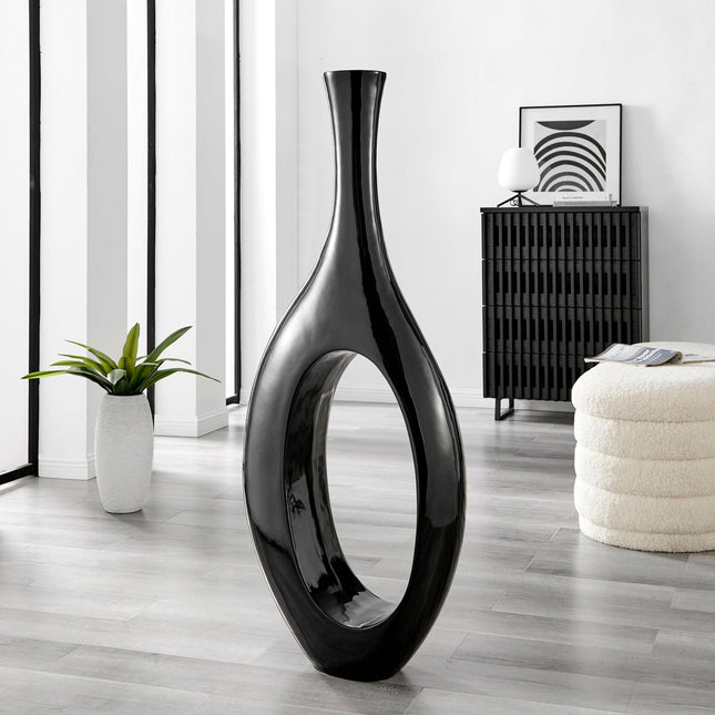 Trombone Vase // Large Black Vase [TriadCommerceInc]   