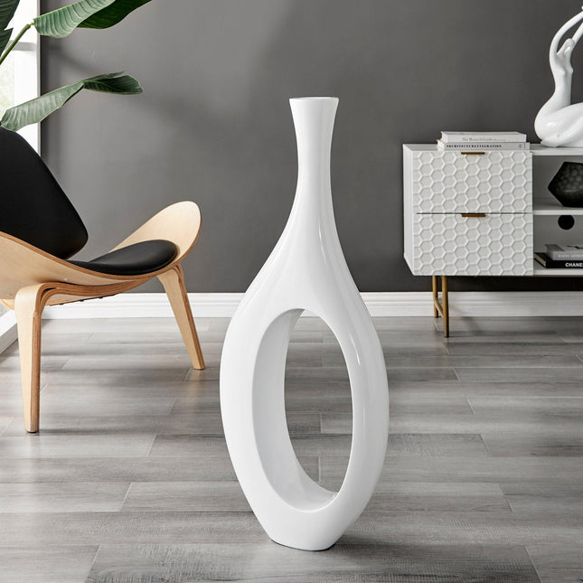 Trombone Vase // Small White Vase [TriadCommerceInc]   