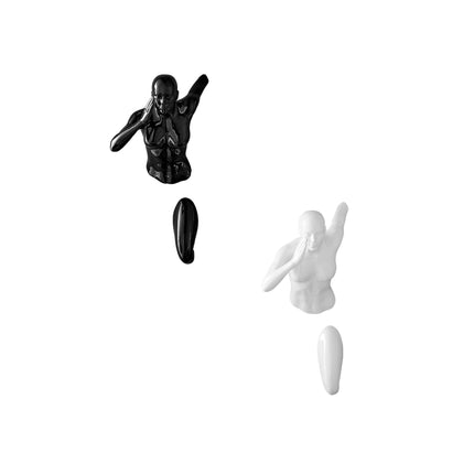 Set of Two Wall Runners Women Sculptures // Black & White Sculpture [TriadCommerceInc]   