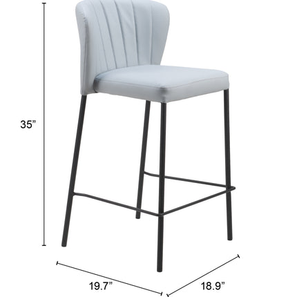 Linz Counter Stool (Set of 2) Gray Counter Stools TriadCommerceInc   