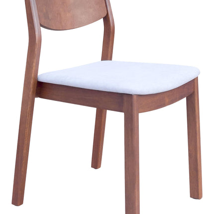 Desdamona Dining Chair (Set of 2) Light Gray & Walnut Chairs [TriadCommerceInc] Default Title  