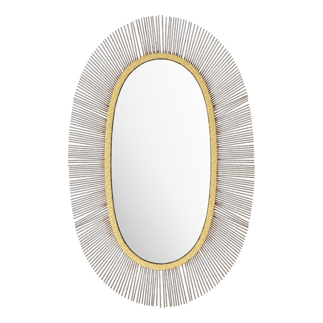 Juju Oval Mirror Black & Gold Mirrors [TriadCommerceInc]   