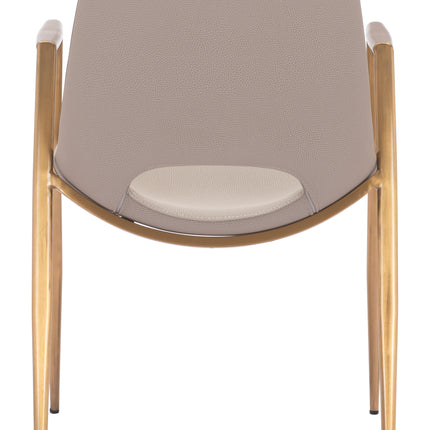 Desi Dining Chair (Set of 2) Beige & Gold Chairs TriadCommerceInc   