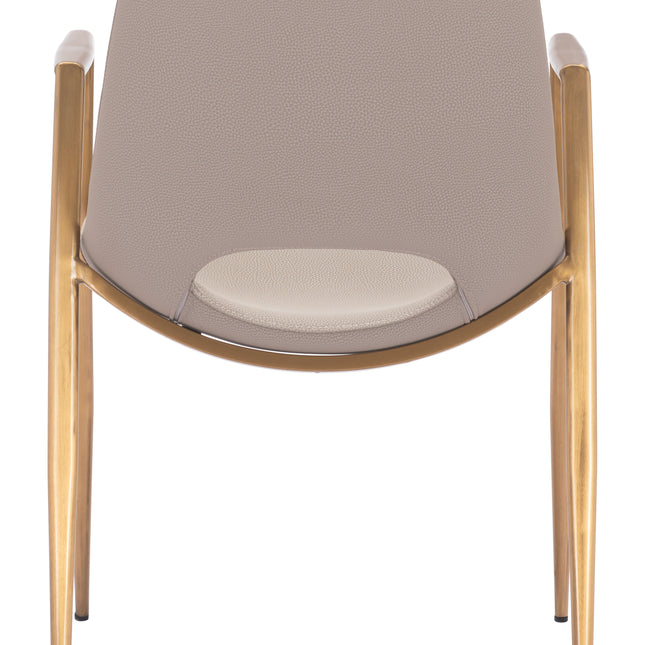 Desi Dining Chair (Set of 2) Beige & Gold Chairs TriadCommerceInc   