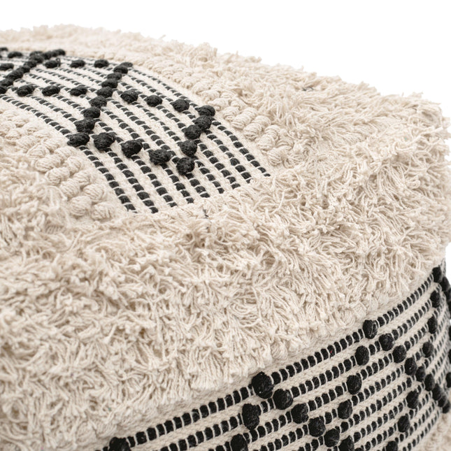 Pisco Ottoman Beige & Black Ottomans TriadCommerceInc   