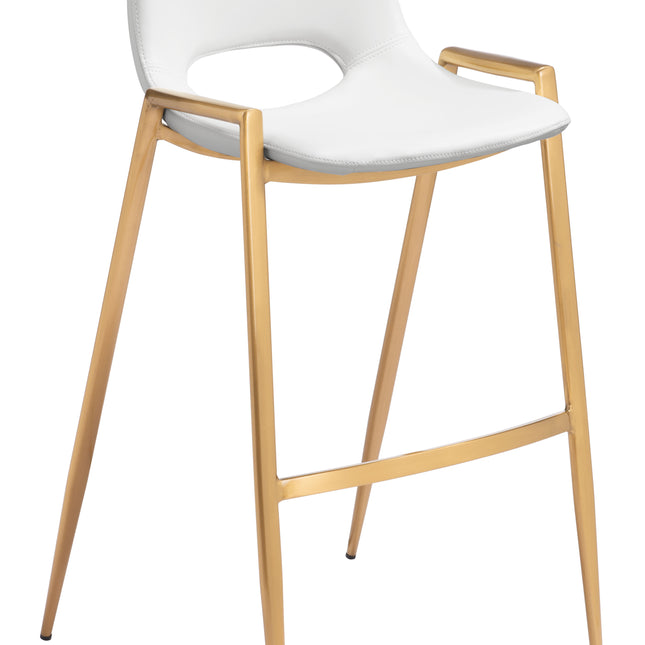 Desi Barstool (Set of 2) White & Gold Barstools TriadCommerceInc Default Title  