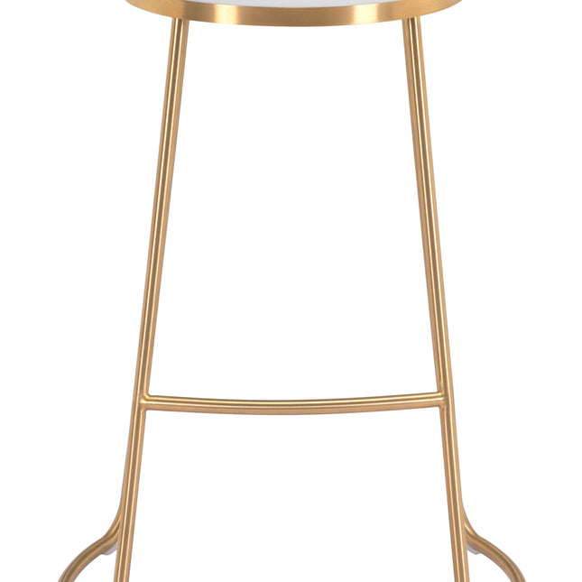 Bree Barstool (Set of 2) White & Gold Barstools TriadCommerceInc   