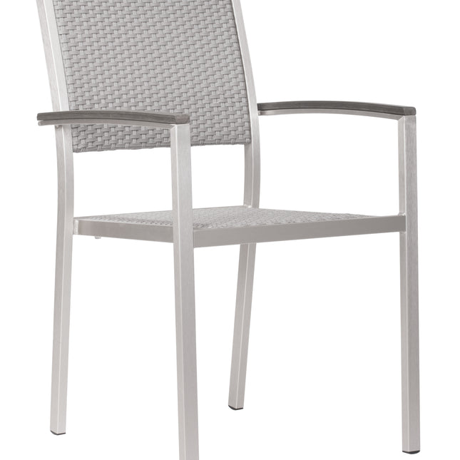 Metropolitan Dining Arm Chair (Set of 2) Gray & Silver Seating TriadCommerceInc Default Title  