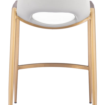 Desi Counter Stool (Set of 2) White & Gold Counter Stools TriadCommerceInc   