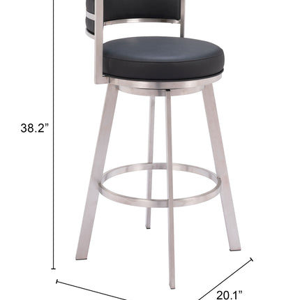 Gimsby Swivel Barstool Black Barstools TriadCommerceInc   