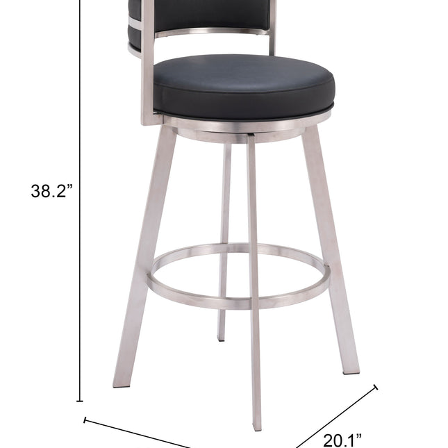 Gimsby Swivel Barstool Black Barstools TriadCommerceInc   