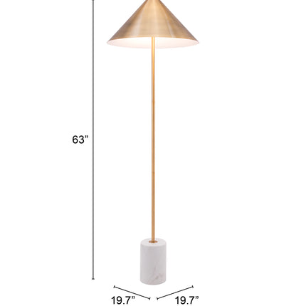 Bianca Floor Lamp Brass & White Floor Lamps TriadCommerceInc   