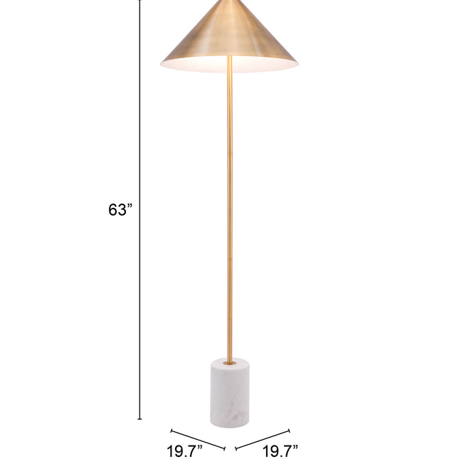 Bianca Floor Lamp Brass & White Floor Lamps TriadCommerceInc   