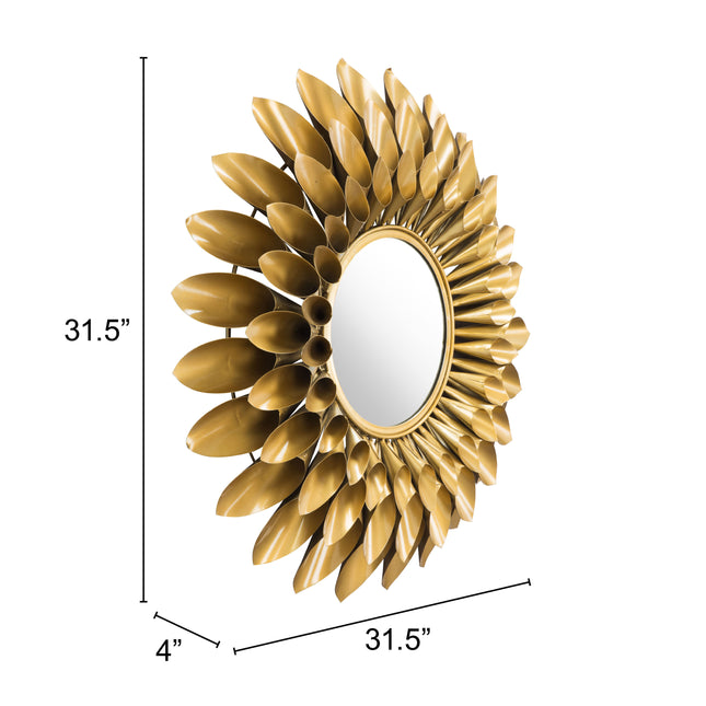 Sunflower Round Mirror Gold Mirrors [TriadCommerceInc]   