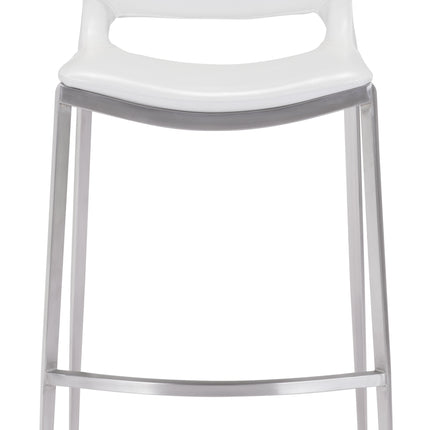 Ace Barstool (Set of 2) White & Silver Barstools TriadCommerceInc   