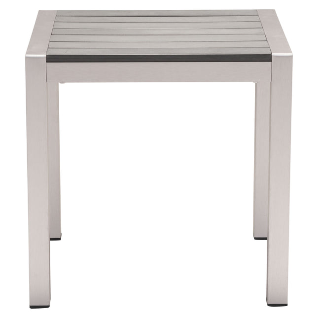 Cosmopolitan Side Table Gray & Silver Tables TriadCommerceInc   