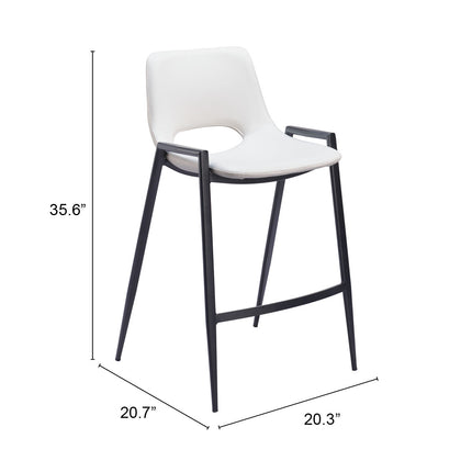 Desi Counter Stool (Set of 2) White Counter Stools TriadCommerceInc   