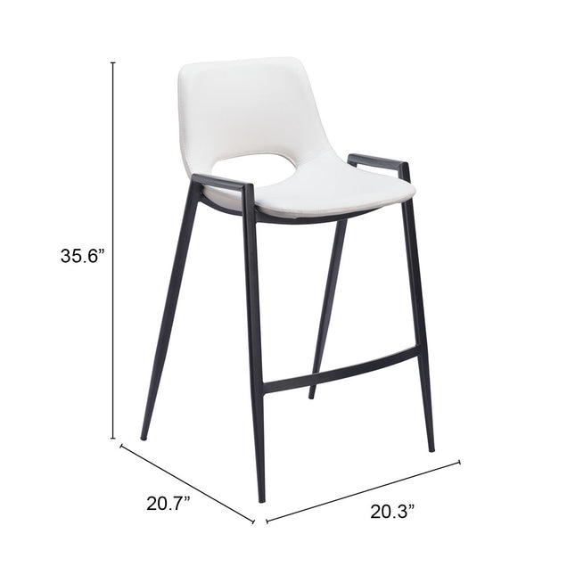 Desi Counter Stool (Set of 2) White Counter Stools TriadCommerceInc   