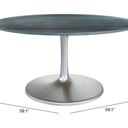 Metropolis Dining Table (60") Gray & Silver Tables TriadCommerceInc   