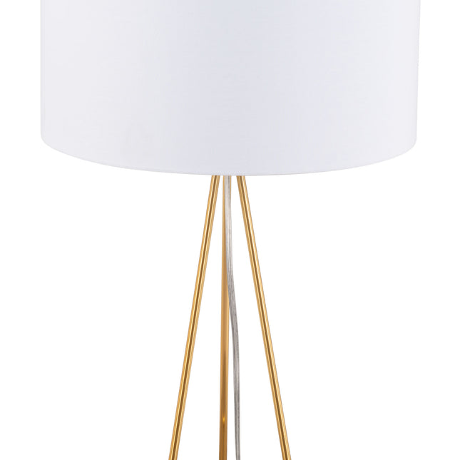 Sascha Table Lamp White & Brass Table Lamps TriadCommerceInc   