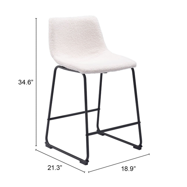 Smart Counter Stool (Set of 2) Ivory Counter Stools TriadCommerceInc   