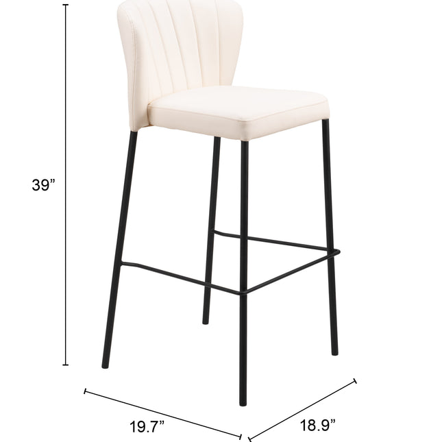 Linz Barstool (Set of 2) Cream Barstools TriadCommerceInc   