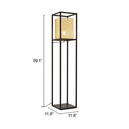 Yves Floor Lamp Gold & Black Floor Lamps TriadCommerceInc   