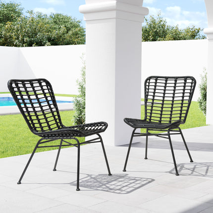 Lorena Dining Chair (Set of 2) Black Seating TriadCommerceInc   