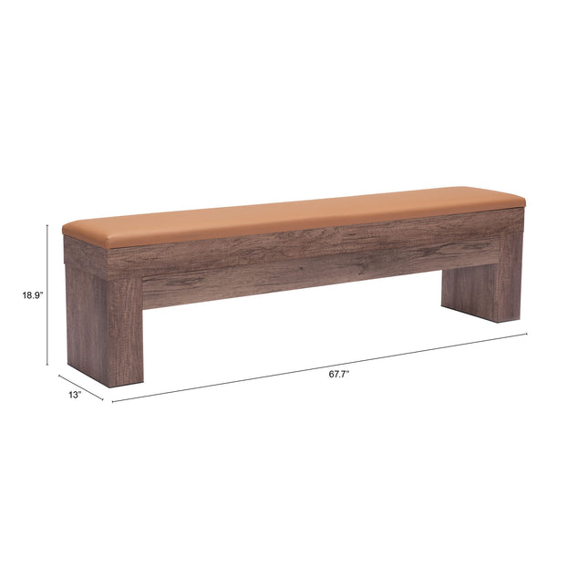 Bonker Storage Bench (Set of 2) Brown Benches [TriadCommerceInc]   