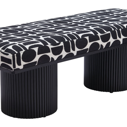 Botoia Bench Black & White Benches [TriadCommerceInc]   