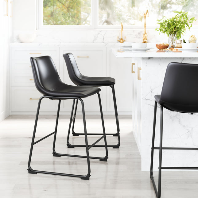 Smart Counter Stool (Set of 2) Black Counter Stools TriadCommerceInc   