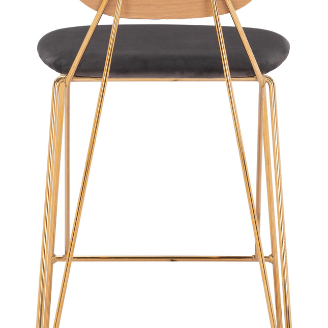 Georges Counter Stool (Set of 2) Gray & Gold Counter Stools TriadCommerceInc   