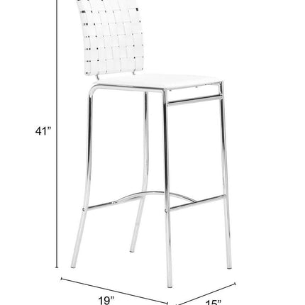 Criss Cross Barstool (Set of 2) White Barstools [TriadCommerceInc]   