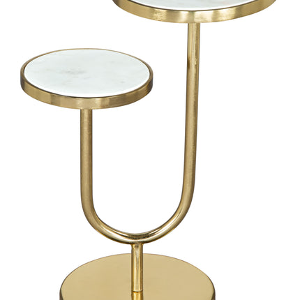 Marc Side Table White & Gold Side Tables TriadCommerceInc Default Title  