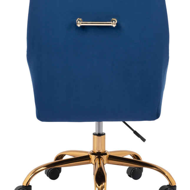 Madelaine Office Chair Navy Blue & Gold Chairs TriadCommerceInc   