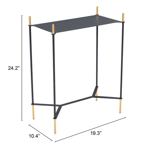 Austin Side Table Black & Gold Side Tables TriadCommerceInc   