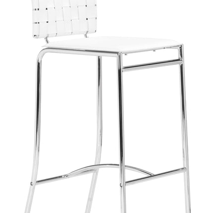 Criss Cross Barstool (Set of 2) White Barstools [TriadCommerceInc] Default Title  