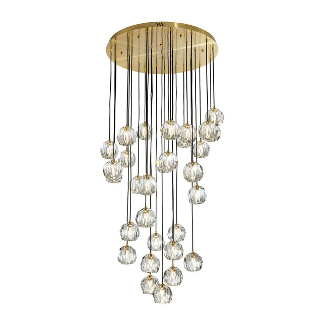 Strayhorn 30 Light, 30"D Chandelier, Gold Chandeliers TriadCommerceInc   