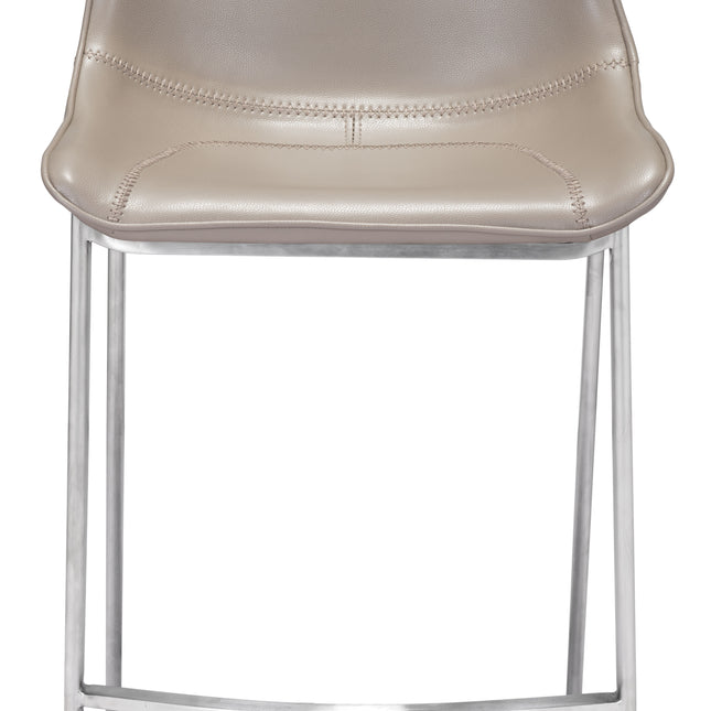 Magnus Counter Stool (Set of 2) Brown & Silver Counter Stools TriadCommerceInc   