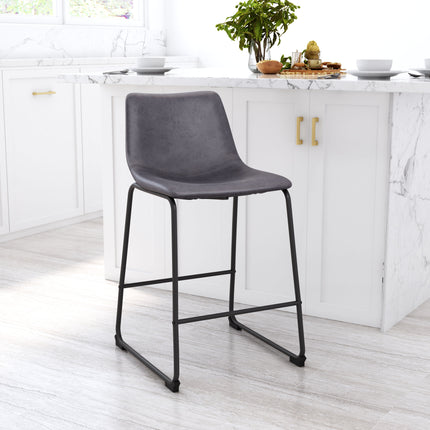 Smart Counter Stool (Set of 2) Charcoal Counter Stools TriadCommerceInc   