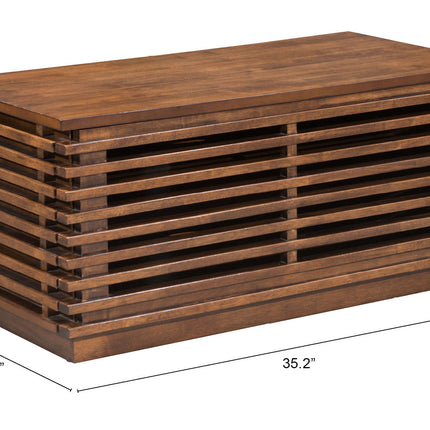 Linea Narrow Entertainment Stand Walnut Storage [TriadCommerceInc]   