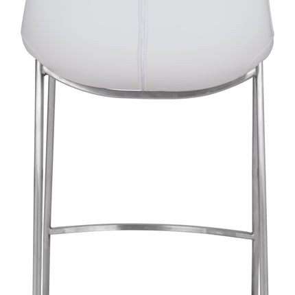 Magnus Counter Stool (Set of 2) White & Silver Counter Stools TriadCommerceInc   