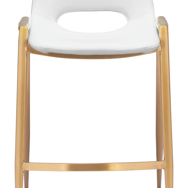 Desi Counter Stool (Set of 2) White & Gold Counter Stools TriadCommerceInc   