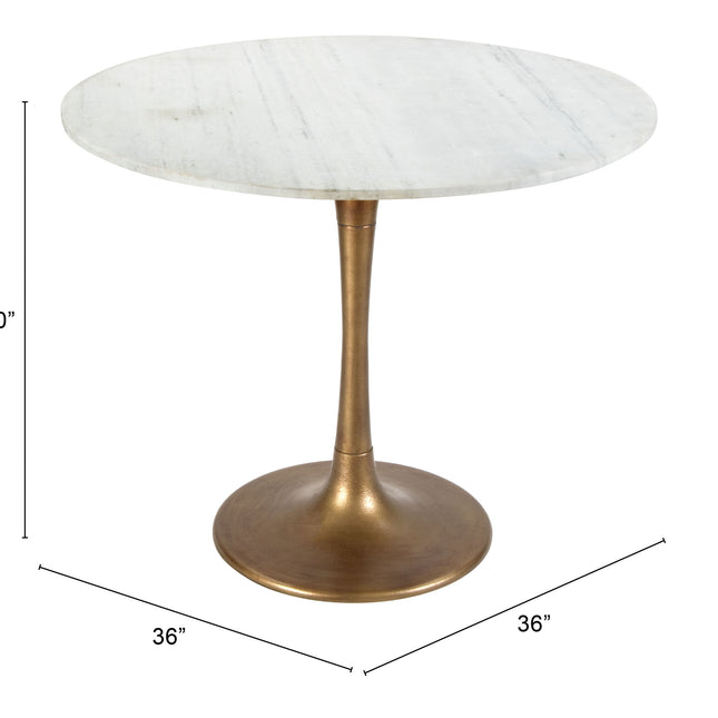 Fullerton Dining Table White & Gold Tables TriadCommerceInc   