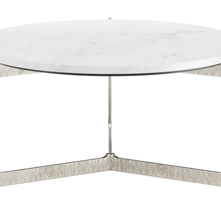 Barmas Coffee Table White & Silver Coffee Tables TriadCommerceInc   