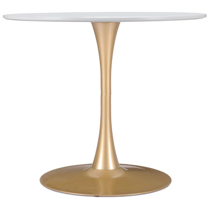 Opus Dining Table White & Gold Tables TriadCommerceInc   