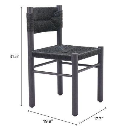 Iska Dining Chair (Set of 2) Black Seating TriadCommerceInc   