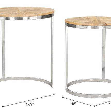 Bari Nesting Table Set (2-Piece) Natural Side Tables TriadCommerceInc   