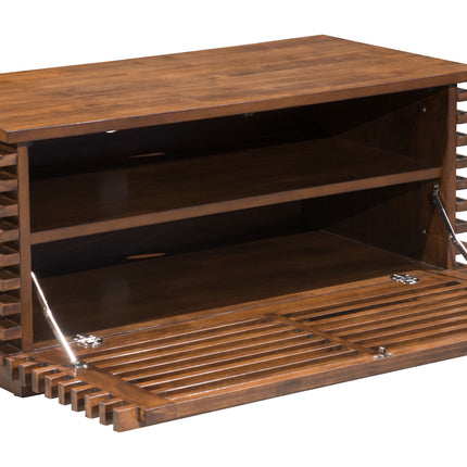 Linea Narrow Entertainment Stand Walnut Storage [TriadCommerceInc]   